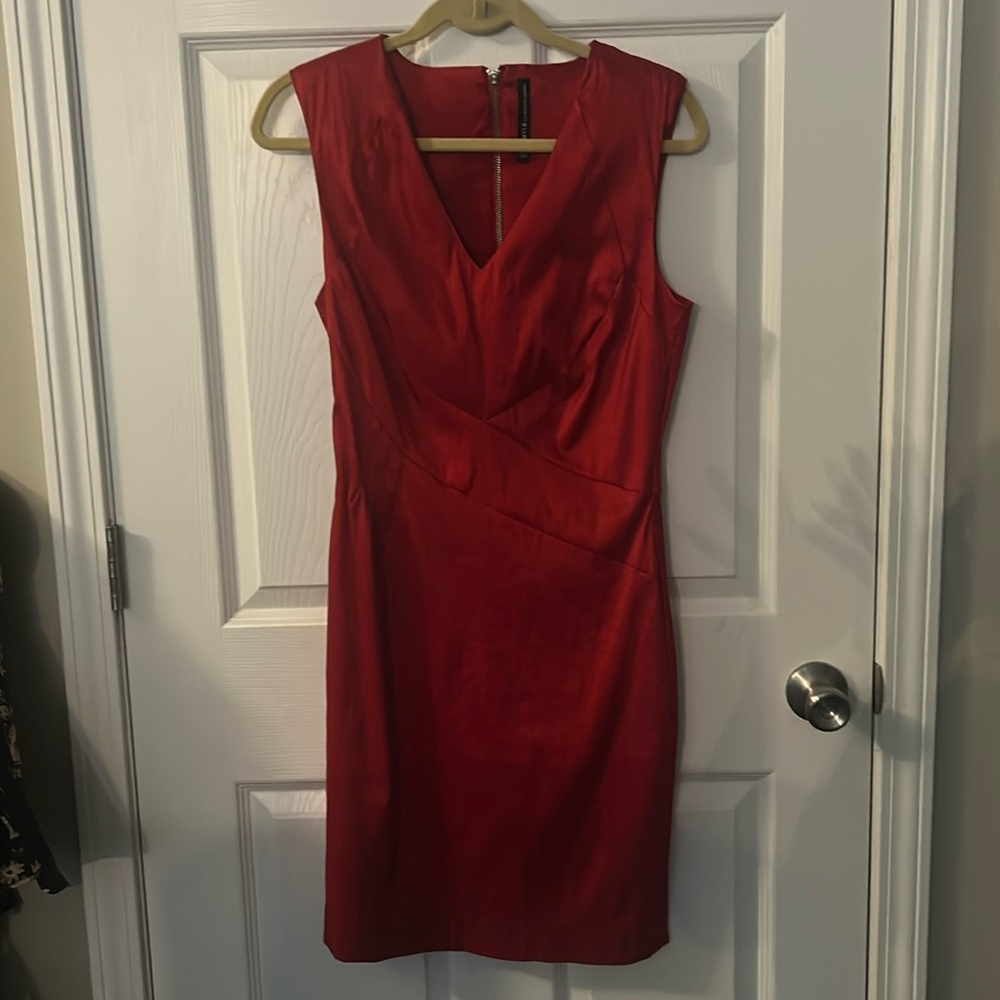 Red fitted dress